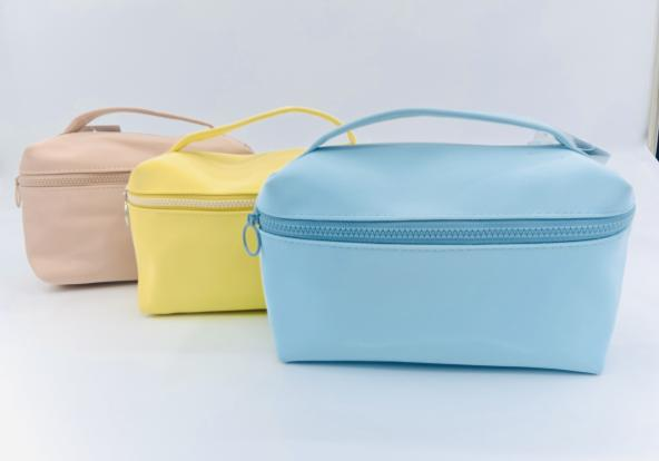 Soft PU leather cosmetic pouch with candy color